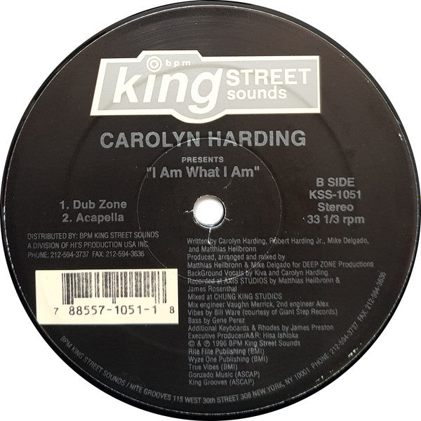 12" Single: Carolyn Harding - I Am What I Am