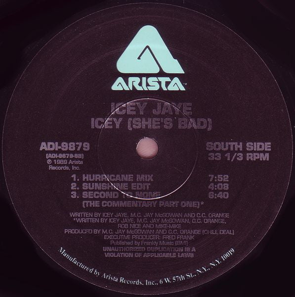 12" Single: Icey Jaye - Icey (She's Bad)