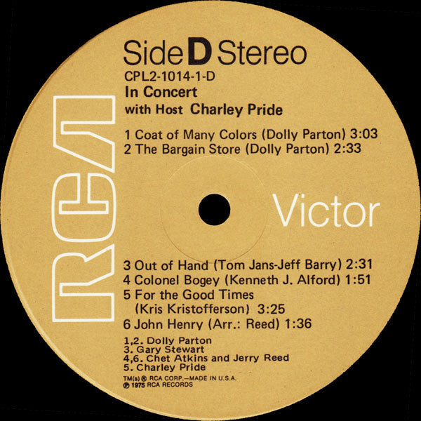 Various - In Concert With Host Charley Pride