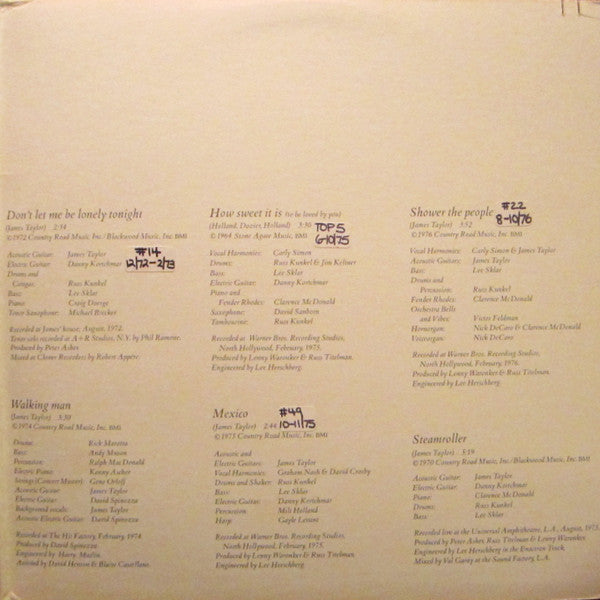 James Taylor's Greatest Hits - secondary