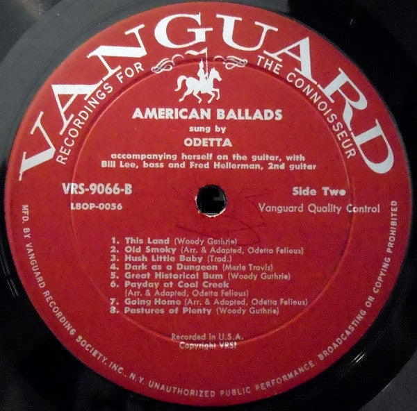 Odetta Sings The Ballad For Americans And Other American Ballads - secondary