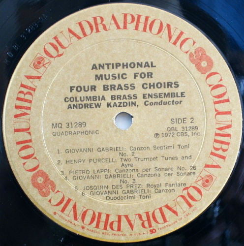 Columbia Brass Ensemble - Antiphonal Music For Four Brass Choirs