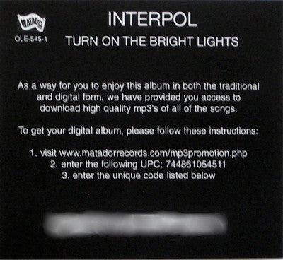 Turn On The Bright Lights - secondary