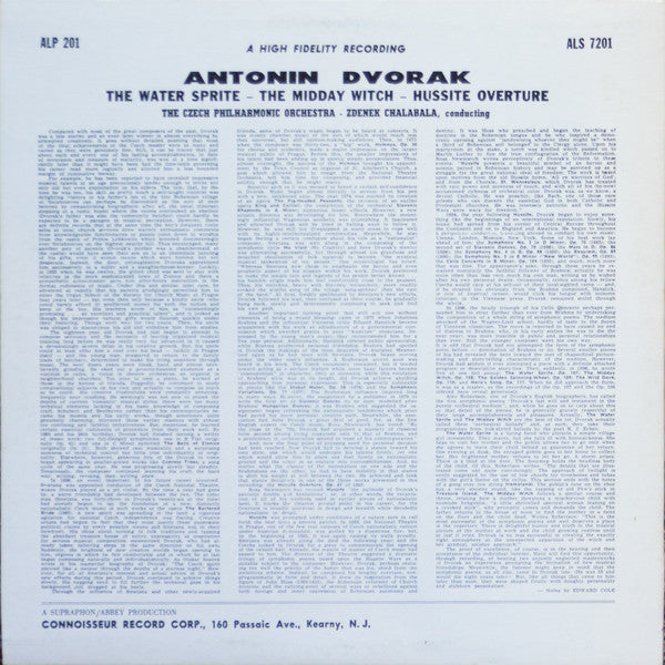 Antonín Dvořák, The Czech Philharmonic Orchestra, Zdeněk Chalabala - Dvorak Symphonic Poems / The Water Sprite / The Midday Witch / The Hussites Overture