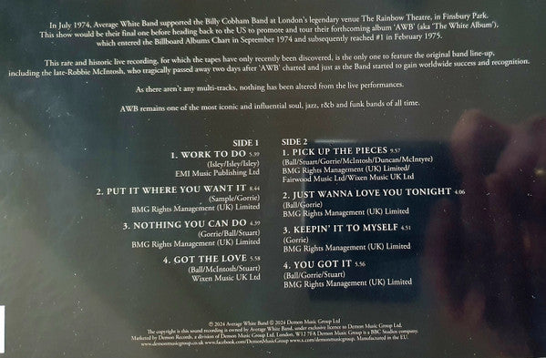 Live At The Rainbow Theatre, 1974 - secondary