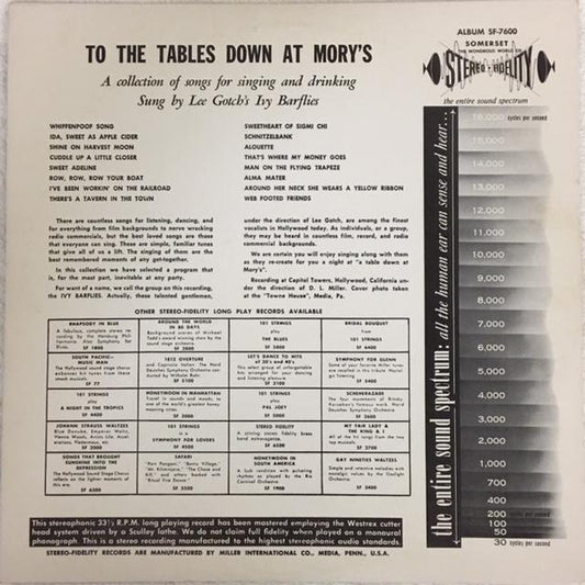 To The Tables Down At Mory's - secondary