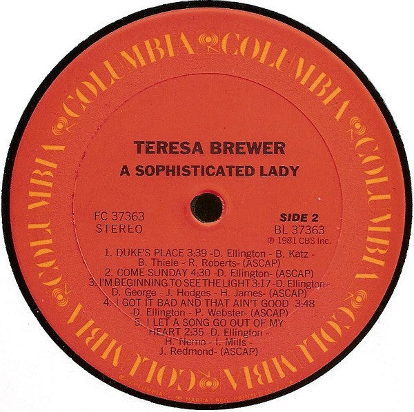 Teresa Brewer, Shelly Manne & His Men - A Sophisticated Lady
