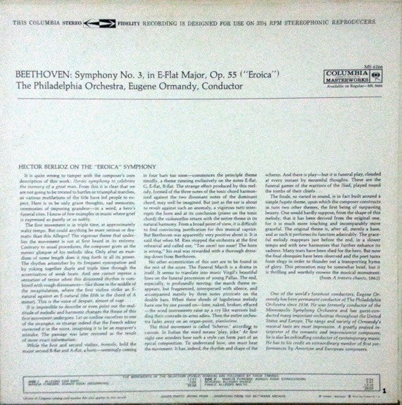 Ludwig van Beethoven, The Philadelphia Orchestra, Eugene Ormandy - Symphony No. 3: Eroica
