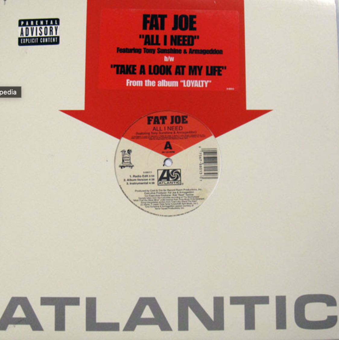 12" Single: Fat Joe - All I Need