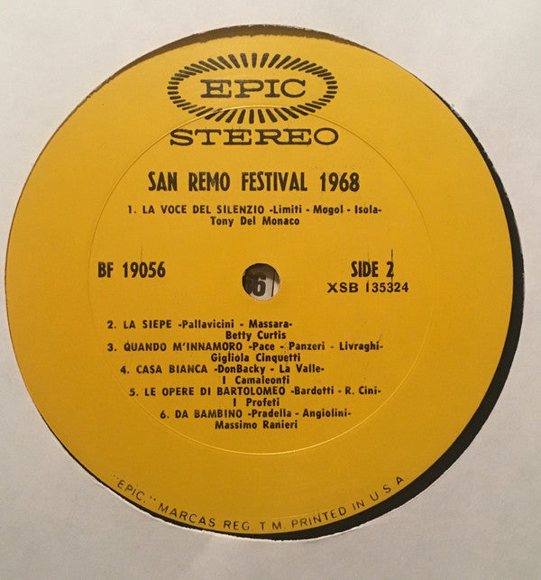 Various - Twelve Greatest Hits San Remo Festival 1968