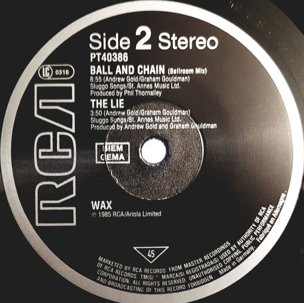 12" Single: Wax - Ball And Chain