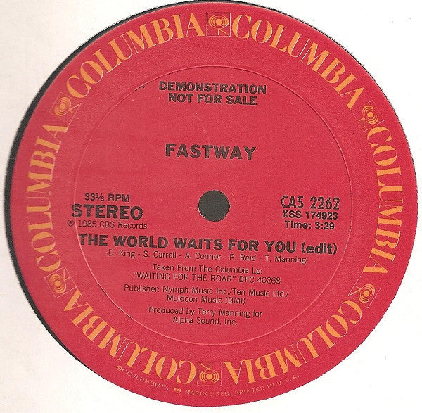 12" Single: Fastway - The World Waits For You