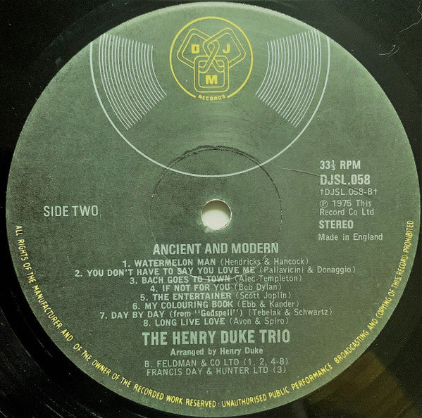 Henry Duke Trio - Ancient & Modern