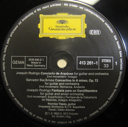 Joaquín Rodrigo, Salvador Bacarisse, Mauro Giuliani, Antonio Vivaldi, Fernando Carulli, Narciso Yepes, Siegfried Behrend - Springtime In Aranjuez