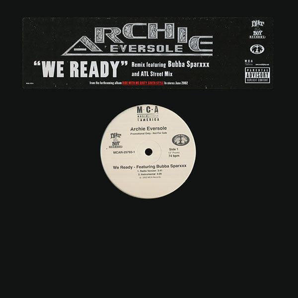 12" Single: Archie Eversole - We Ready (Remix And ATL Street Mix)