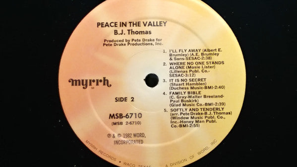 B.J. Thomas - Peace In The Valley