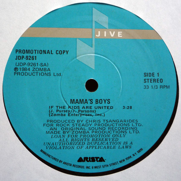12" Single: Mama's Boys - If The Kids Are United