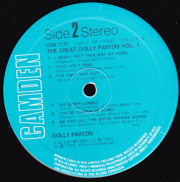Dolly Parton - The Great Dolly Parton Vol. 1 (D-I-V-O-R-C-E)