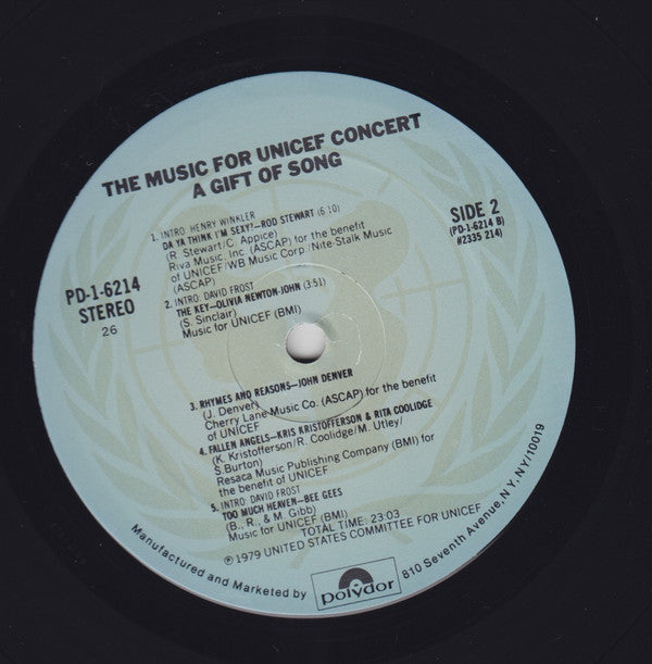 Various - Music For Unicef Concert: A Gift Of Song