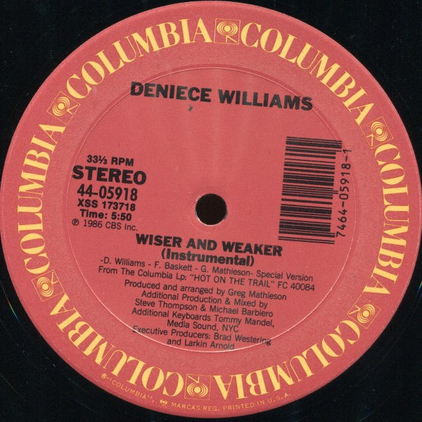 12" Single: Deniece Williams - Wiser And Weaker