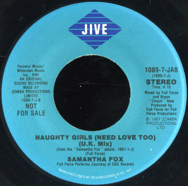 7" Single: Samantha Fox - Naughty Girls (Need Love Too)