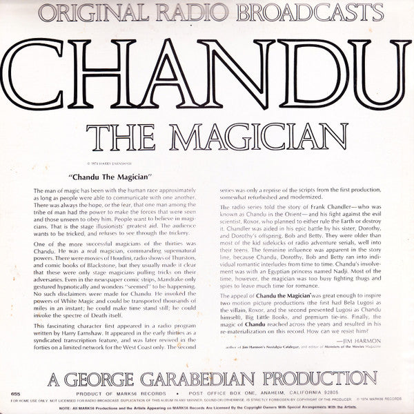 George Garabedian - Chandu The Magician (Original Radio Broadcast)