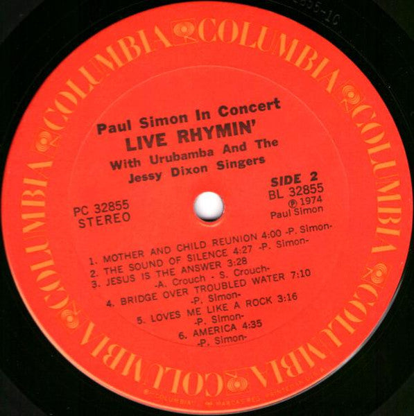 Paul Simon In Concert Live Rhymin' - secondary
