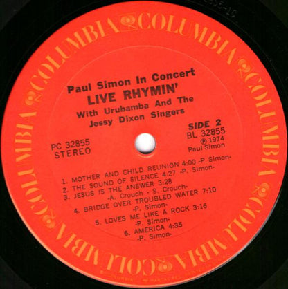 Paul Simon In Concert Live Rhymin' - secondary