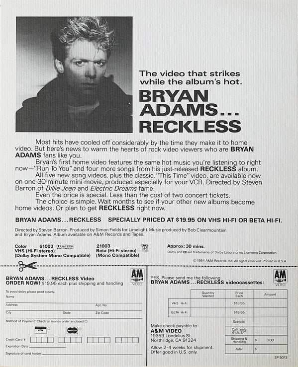 Bryan Adams - Reckless