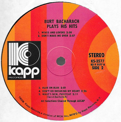 Burt Bacharach - Plays His Hits