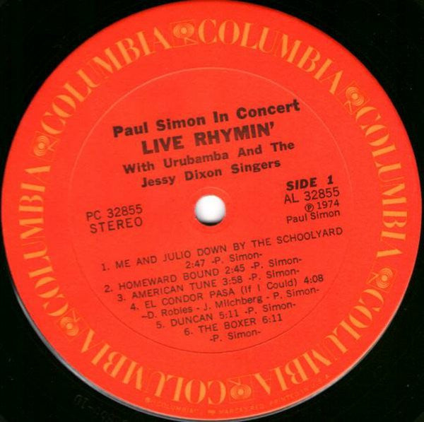 Paul Simon In Concert Live Rhymin' - secondary