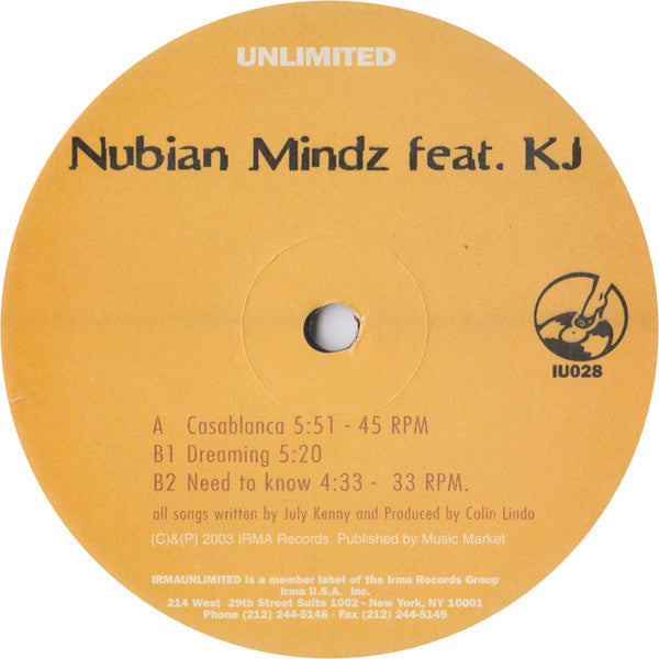 12" Single: Nubian Mindz, KJ - Casablanca