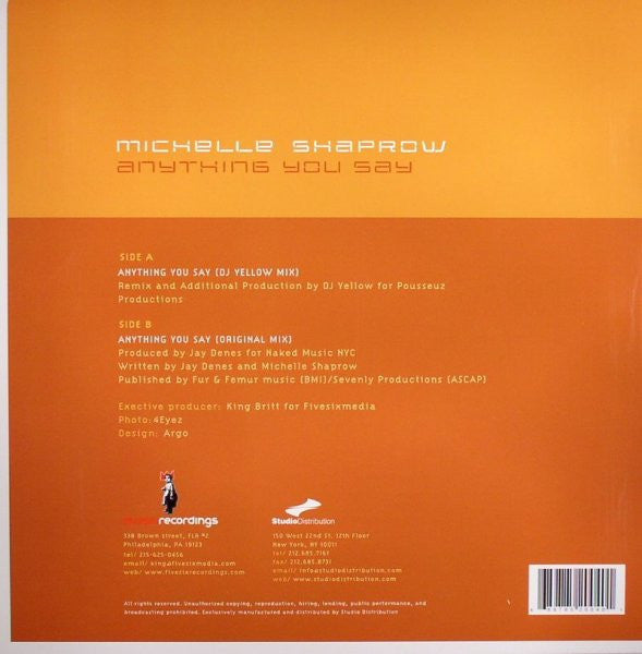 12": Michelle Shaprow - Anything You Say