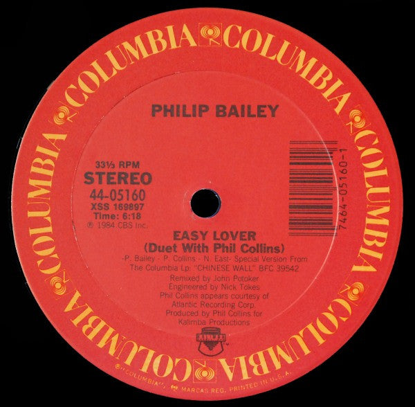 Easy Lover (Extended Dance Remix) b/w Woman - secondary