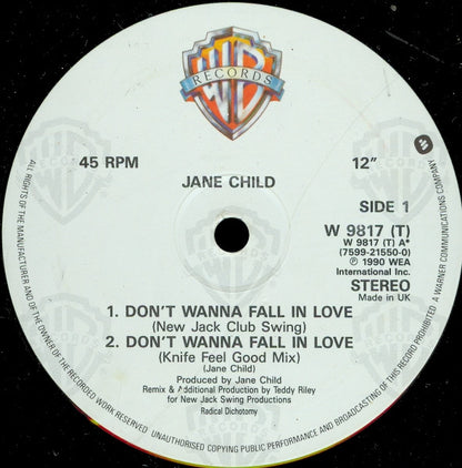 12" Single: Jane Child - Don't Wanna Fall In Love