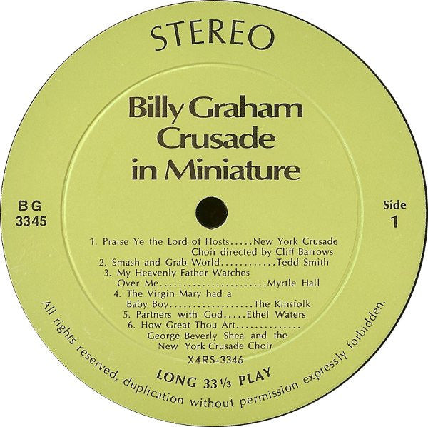 Various - Billy Graham - Crusade In Miniature