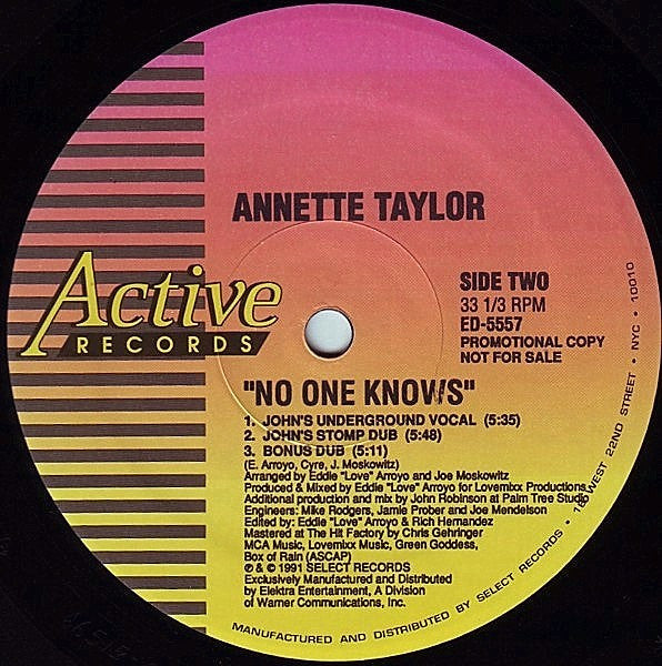 12": Annette Taylor - No One Knows