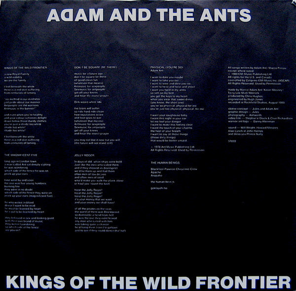 Kings Of The Wild Frontier - secondary