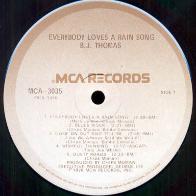 B.J. Thomas - Everybody Loves A Rain Song