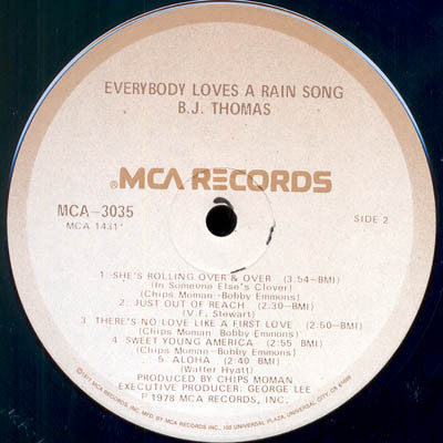 B.J. Thomas - Everybody Loves A Rain Song