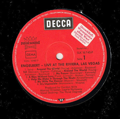 Engelbert Humperdinck - Live And S.R.O. At The Riviera Hotel, Las Vegas