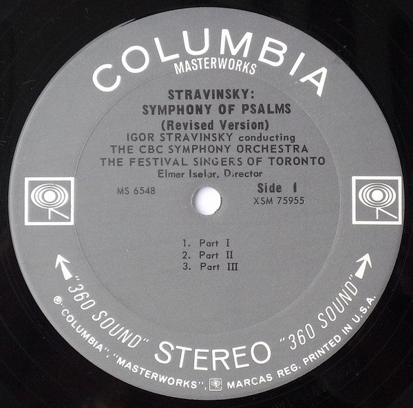 Igor Stravinsky, CBC Symphony Orchestra, Festival Singers Of Toronto, Elmer Iseler - Symphony Of Psalms / Symphony In C