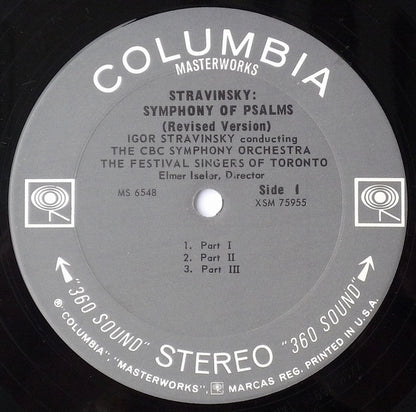 Igor Stravinsky, CBC Symphony Orchestra, Festival Singers Of Toronto, Elmer Iseler - Symphony Of Psalms / Symphony In C