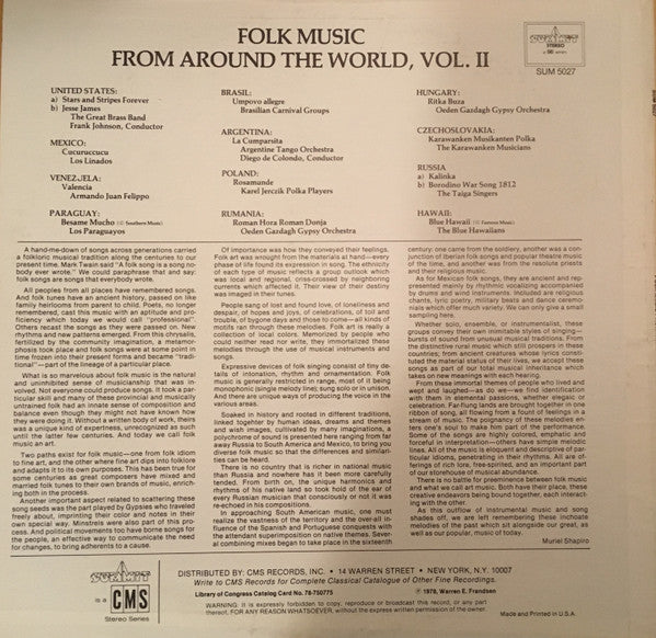 Folk Music From Around The World, Vol II - secondary