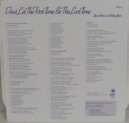 Don't Let The First Time Be The Last Time - secondary