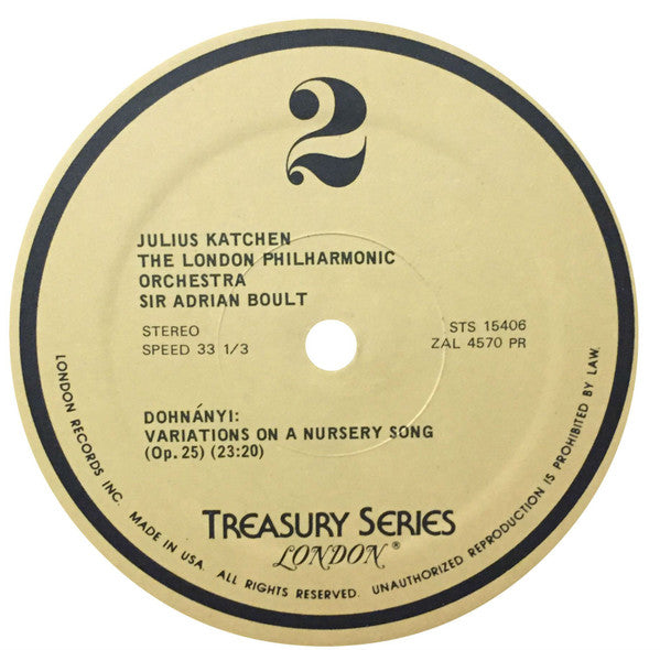 Sergei Vasilyevich Rachmaninoff, Ernst von Dohnányi, Julius Katchen, London Philharmonic Orchestra, Sir Adrian Boult - Rhapsody On A Theme Of Paganini / Variations On A Nursery Tune