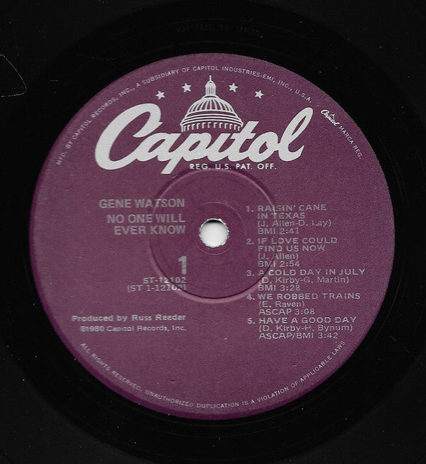 Gene Watson - No One Will Ever Know