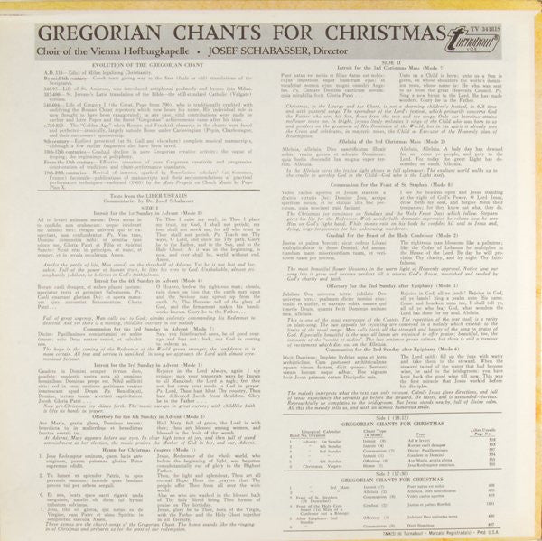 Choralschola Der Wiener Hofburgkapelle, Josef Schabasser - Gregorian Chants For Christmas