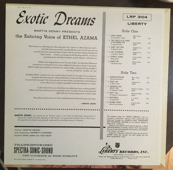 Ethel Azama - Exotic Dreams (The Enticing Voice Of Ethel Azama)