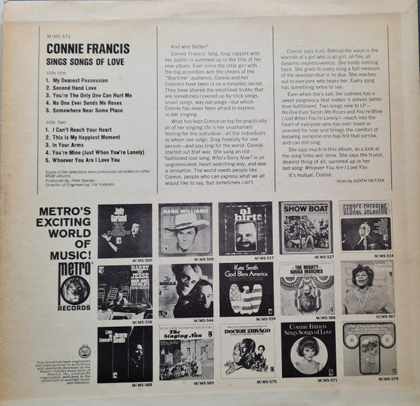 Connie Francis - Sings Songs Of Love